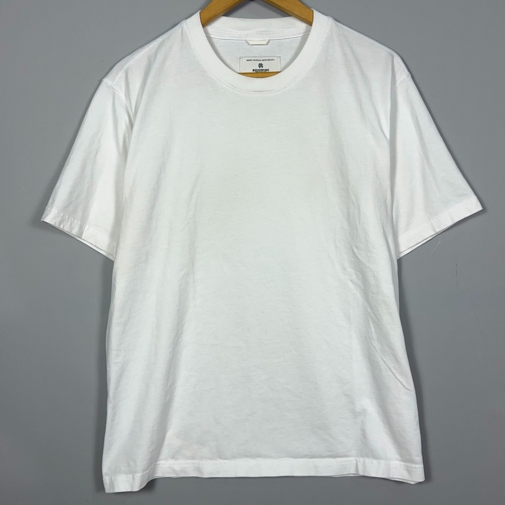 Reigning Champ Crewneck T-Shirt Mens Size Large Cotton White Tee Minimalist